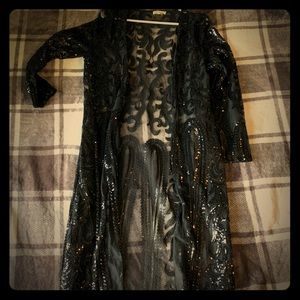 Black Glitter Duster